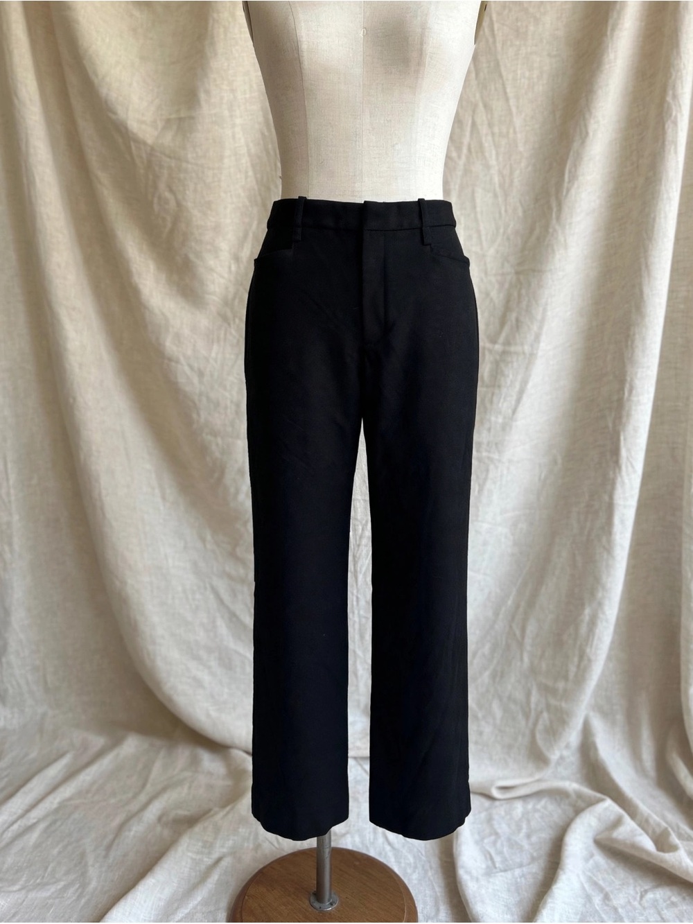 Banana Republic 100% Wool Black Trousers Size 8 - Straight Leg Work Pant